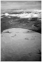 Aerial view of the Great Kobuk Sand Dunes. Kobuk Valley National Park ( black and white)