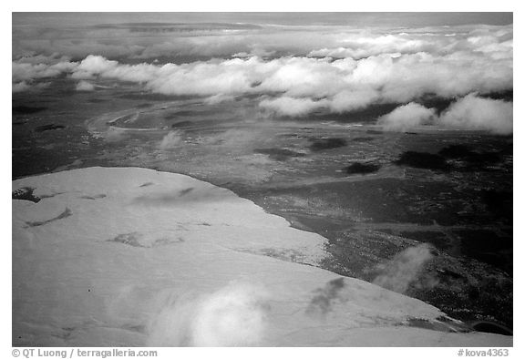 Aerial view of the Arctic dune field. Kobuk Valley National Park (black and white)