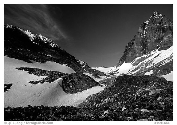 Valley I below the Telaquana Mountains. Lake Clark National Park (black and white)
