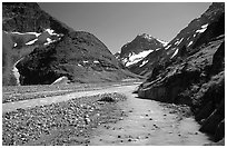 Valley II below the Telaquana Mountains. Lake Clark National Park, Alaska, USA. (black and white)