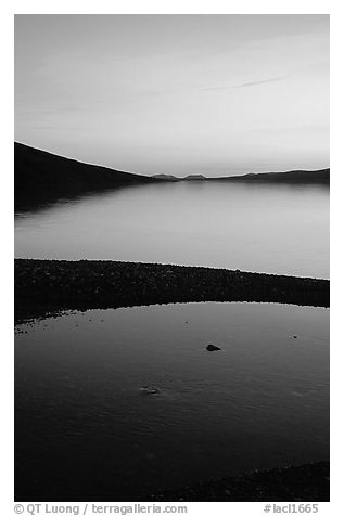 Turquoise Lake, midnight sunset. Lake Clark National Park (black and white)