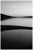 Turquoise Lake, midnight sunset. Lake Clark National Park ( black and white)