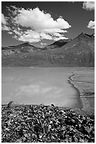 East end of Turquoise Lake. Lake Clark National Park ( black and white)