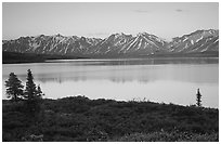 Twin Lakes, sunset. Lake Clark National Park, Alaska, USA. (black and white)