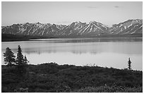 Twin Lakes, sunset. Lake Clark National Park ( black and white)