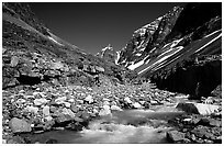 Creek below Telaquana mountains. Lake Clark National Park ( black and white)