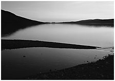 Turquoise Lake, midnight sunset. Lake Clark National Park ( black and white)