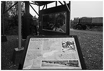 Building the Country interpretive sign. Lake Clark National Park ( black and white)