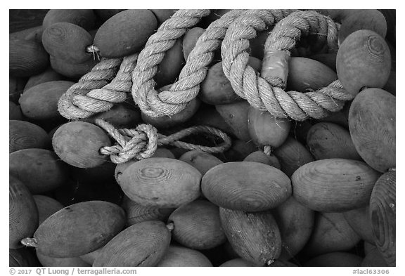 Detail of historic fishing boat. Lake Clark National Park (black and white)