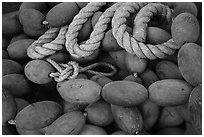 Detail of historic fishing boat. Lake Clark National Park ( black and white)