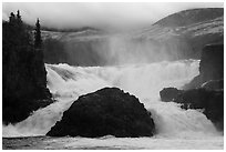 Tanalian Falls. Lake Clark National Park ( black and white)