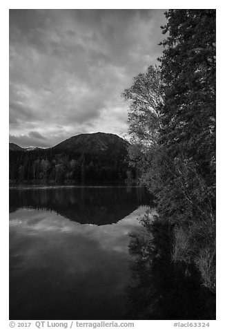 Kontrashibuna Lake in autumn. Lake Clark National Park (black and white)