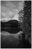 Kontrashibuna Lake in autumn. Lake Clark National Park ( black and white)