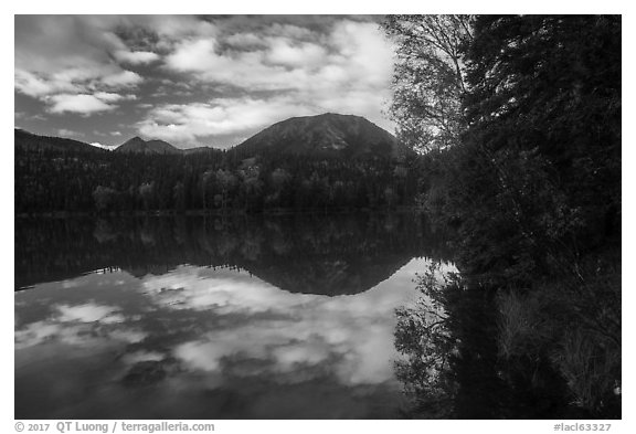 Kontrashibuna Lake (Qenlghishi Vena) in the fall. Lake Clark National Park (black and white)