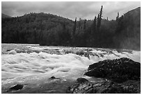 Tanalian River in autumn. Lake Clark National Park ( black and white)