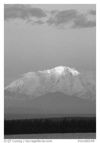 Last light on the summit of Mt Blackburn. Wrangell-St Elias National Park, Alaska, USA.