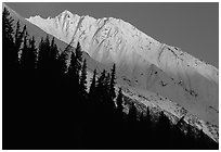 Bonanza ridge near Kennicott, sunset. Wrangell-St Elias National Park ( black and white)