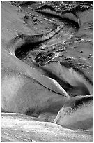 Glacial stream on Root glacier. Wrangell-St Elias National Park, Alaska, USA. (black and white)