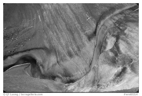 Stream and ice on on Root glacier. Wrangell-St Elias National Park, Alaska, USA.