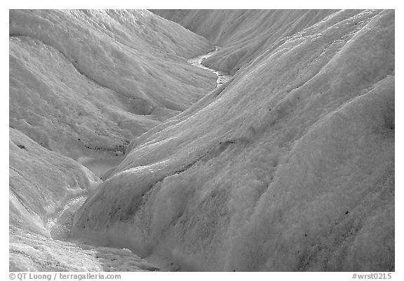 Glacial stream on Root glacier. Wrangell-St Elias National Park (black and white)