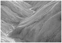 Glacial stream on Root glacier. Wrangell-St Elias National Park, Alaska, USA. (black and white)