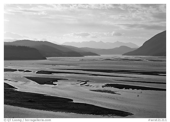 Wide Copper and Chitina rivers. Wrangell-St Elias National Park, Alaska, USA.