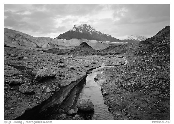 Mt Donoho above Root glacier. Wrangell-St Elias National Park (black and white)