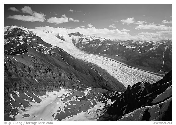 Root Glacier seen from Mt Donoho. Wrangell-St Elias National Park, Alaska, USA.