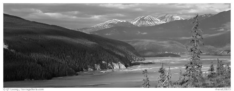 River valley. Wrangell-St Elias National Park (black and white)