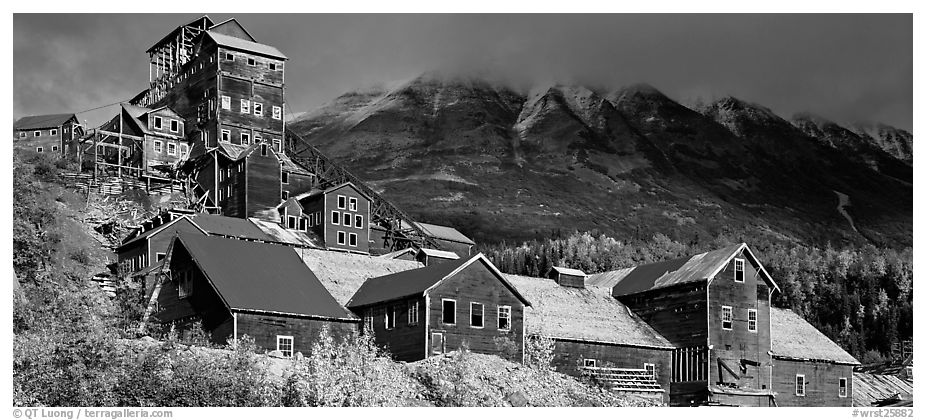 Historic Copper mill, Kennicott. Wrangell-St Elias National Park (black and white)