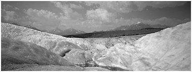 Glacier landscape. Wrangell-St Elias National Park (Panoramic black and white)