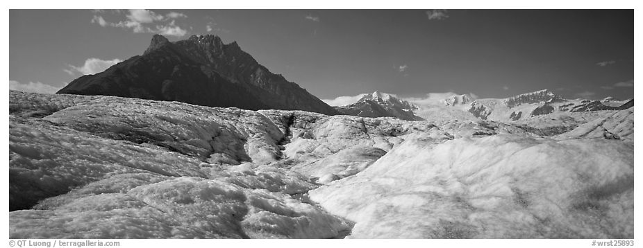Glacier and peak. Wrangell-St Elias National Park (black and white)