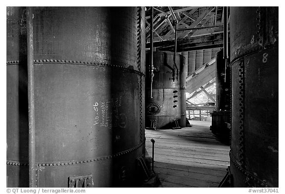 Tanks for Ammonium leeching Kennecott smelting plant. Wrangell-St Elias National Park, Alaska, USA.