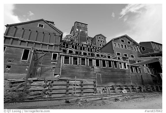 Historic Kennecott Mill. Wrangell-St Elias National Park (black and white)