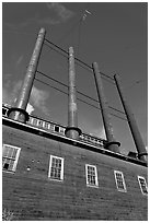 Historic Kennecott power plant. Wrangell-St Elias National Park, Alaska, USA. (black and white)