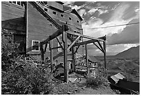 Kennecott Mill overlooking the Root Glacier. Wrangell-St Elias National Park ( black and white)