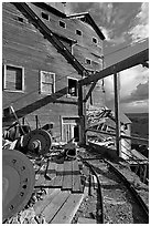 Rails and Kennecott Mill. Wrangell-St Elias National Park ( black and white)