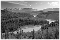 Kuskulana river. Wrangell-St Elias National Park ( black and white)