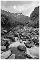 Stream, Skookum Volcano. Wrangell-St Elias National Park ( black and white)