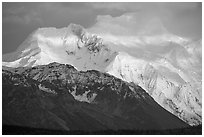 Cloud-capped Mt Blackburn. Wrangell-St Elias National Park ( black and white)