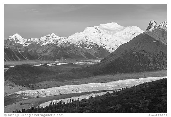 Donoho Basin and Mt Blackburn. Wrangell-St Elias National Park, Alaska, USA.