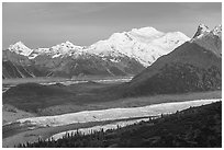 Donoho Basin and Mt Blackburn. Wrangell-St Elias National Park ( black and white)