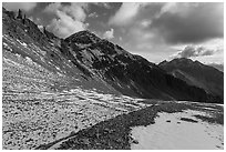 Basin below Bonanza Mine. Wrangell-St Elias National Park ( black and white)