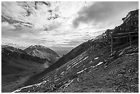 Bonanza Mine and Porphyry Mountain. Wrangell-St Elias National Park ( black and white)