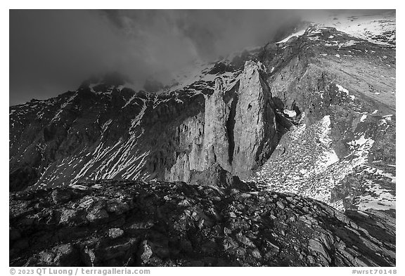 Pinnacles below Bonanza Peak. Wrangell-St Elias National Park, Alaska, USA.