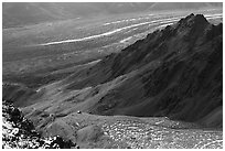 Glacier Mine and Root Glacier. Wrangell-St Elias National Park ( black and white)