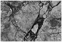 Close-up of rocks with colorful copper minerals. Wrangell-St Elias National Park ( black and white)