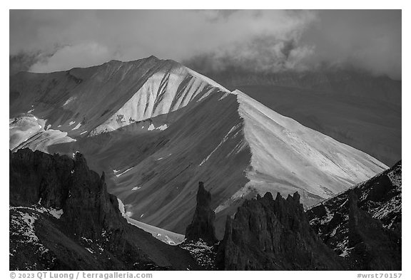 Green Butte, late afternoon. Wrangell-St Elias National Park (black and white)