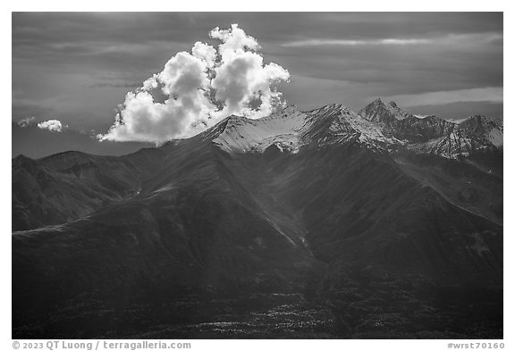 Cloud and Fireweed Mountain. Wrangell-St Elias National Park, Alaska, USA.