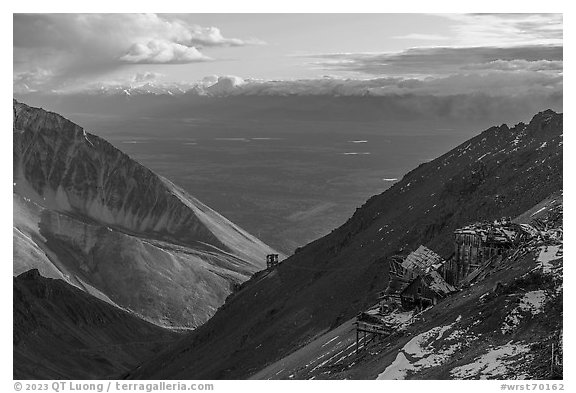 Bonanza Mining Camp and tram station. Wrangell-St Elias National Park, Alaska, USA.